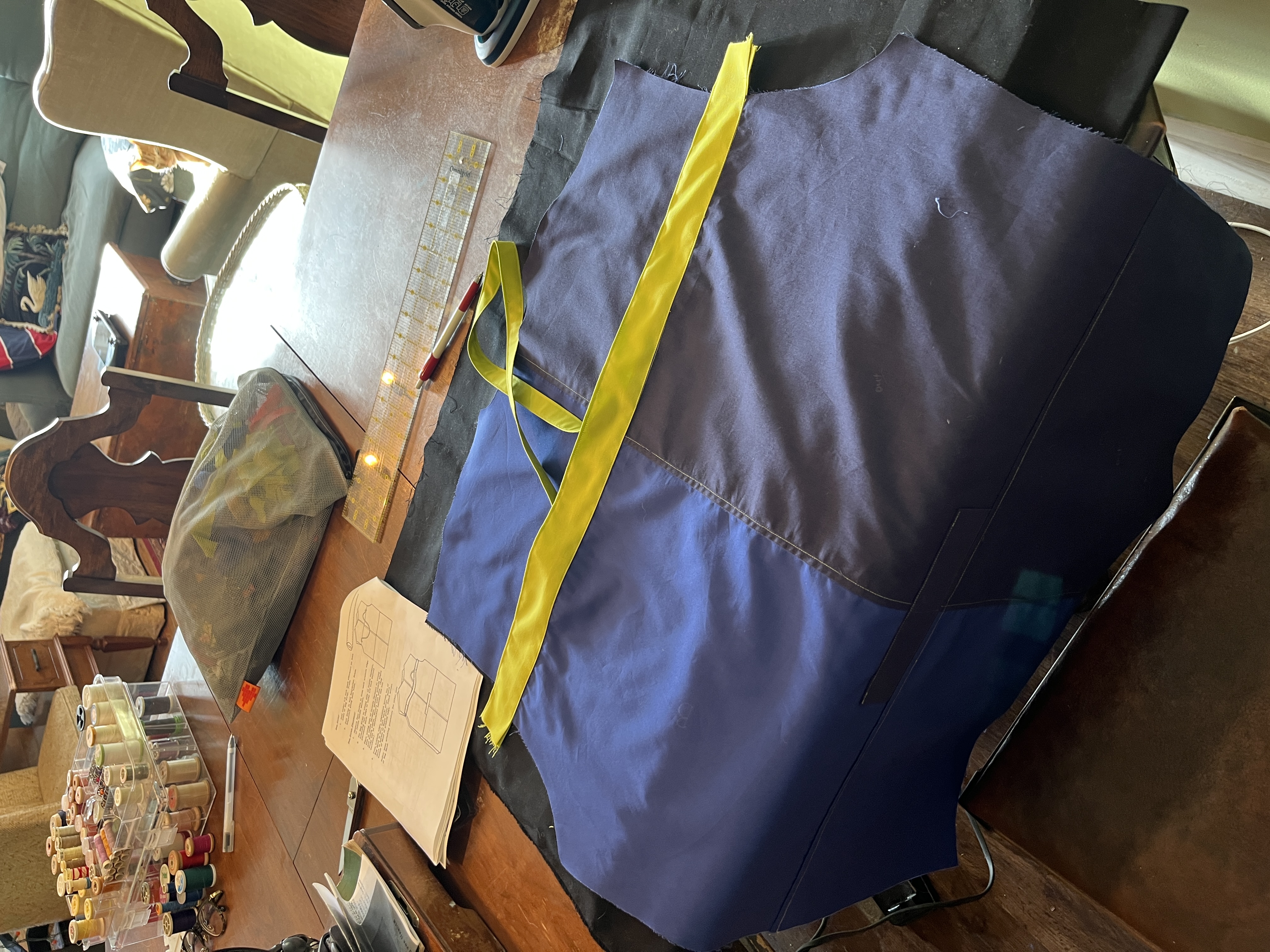 Outer back pieces assembled